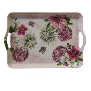 Melamine Dienblad Bloemontwerp – Crèmekleurig