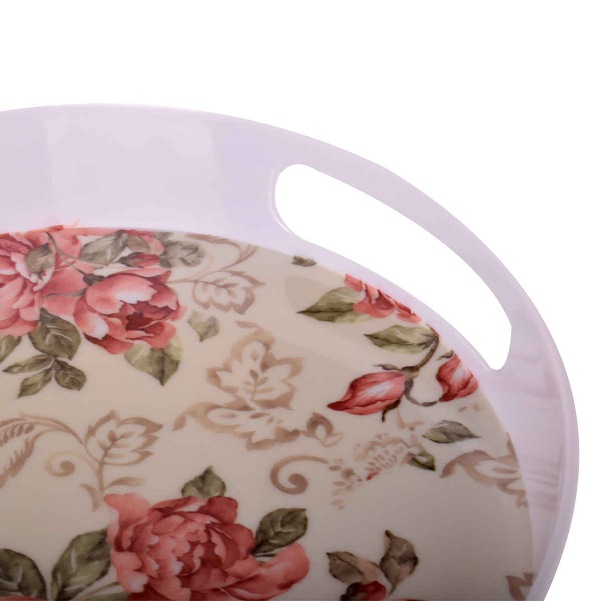 Rond melamine dienblad – Veelzijdig dienblad met bloemenpatroon