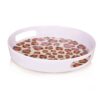 Rond melamine dienblad - Met luipaardmotief en handgreep