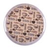 Rond melamine dienblad - Met koffiemotief en handgreep