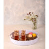 Rond melamine dienblad - Met koffiemotief en handgreep