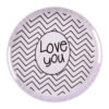 Rond melamine dienblad - Met hartmotief en handgreep