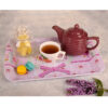 Lichtgewicht melamine dienblad - Met roze strikmotief en handgreep