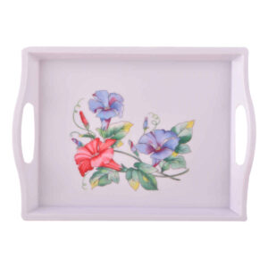 Melamine Dienblad Marmerstijl – Wit met Handvat