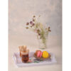 Lichtgewicht melamine dienblad - Met bloemenpatroon en handgreep
