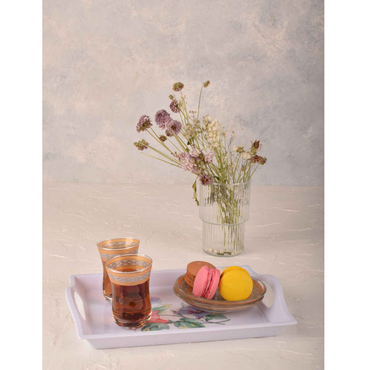 Lichtgewicht melamine dienblad – Met bloemenpatroon en handgreep