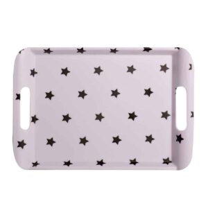 Melamine Dienblad Sterrenpatroon – Wit met Handvat