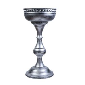 Metalen Presentatieschaal – Patina Zilver op Standaard