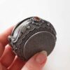 Metalen Sieradendoos Vintage met Rode Edelsteen