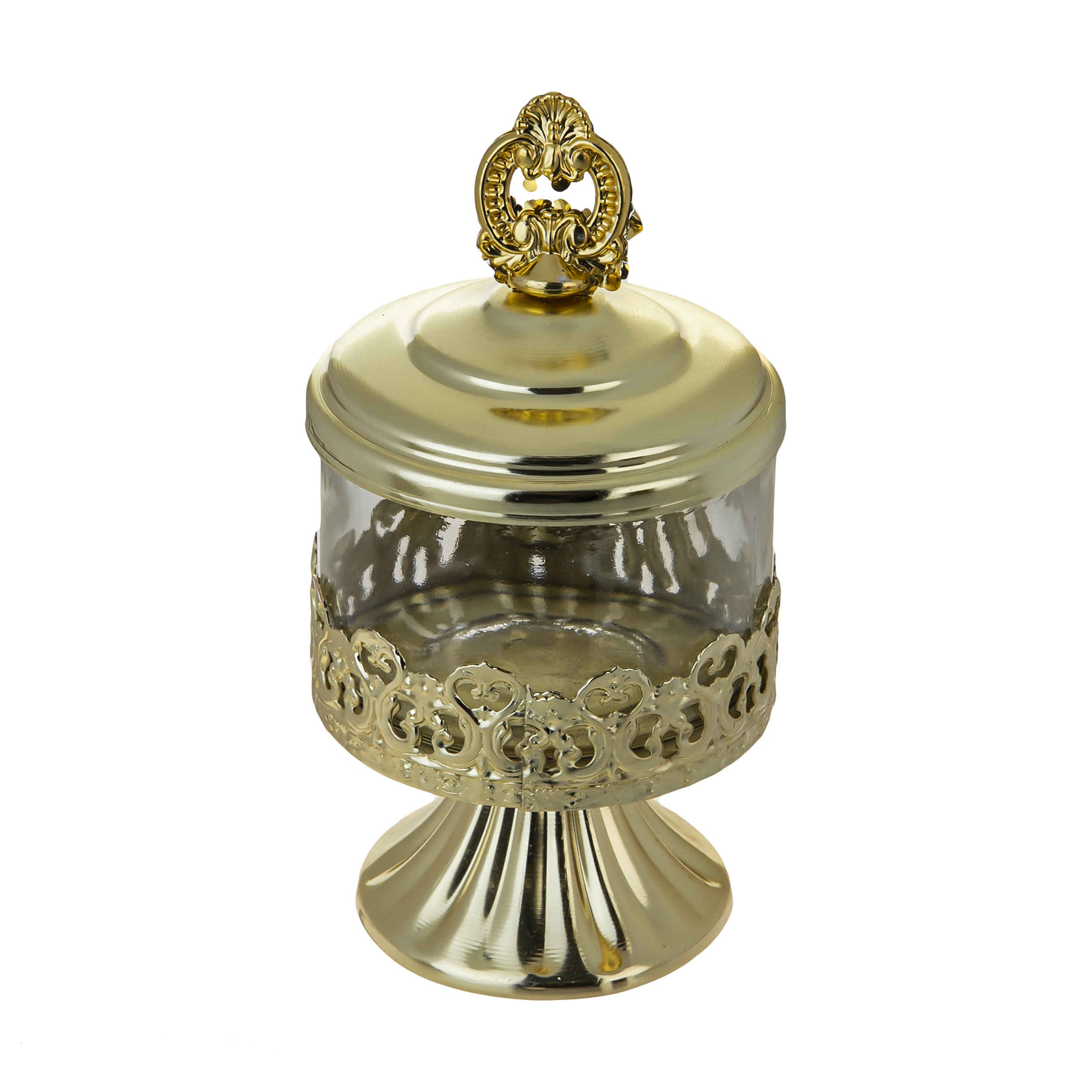 Metalen Suikerpot met Deksel Model Lux (Cilindrisch)
