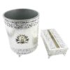 Metalen Prullenbak & Tissuedoos Set – Luxe Goud