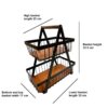 Metalen Draad Fruitmand – 2 Lagen met Houten Basis