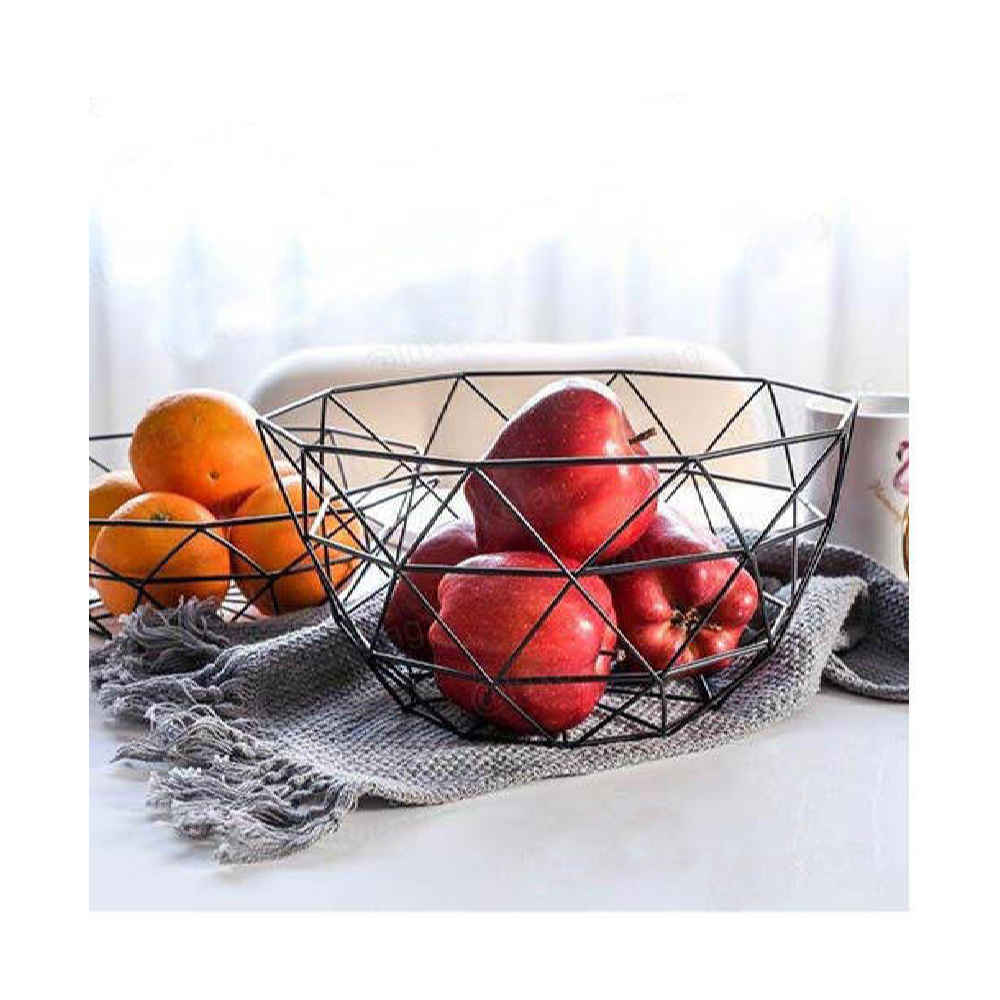 Metalen Draad Fruitmand Almas – Veelhoekig Zwart