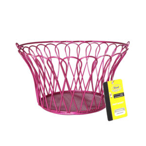 Metalen Draad Fruitmand – Magenta met Gaasbasis