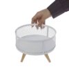 Metalen Draadmand Diana – Wit met Houten Basis
