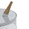 Metalen Draadmand Diana – Wit met Houten Basis