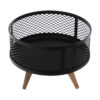 Metalen Draadmand Diana – Wit met Houten Basis