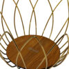 Metalen Draad Fruitmand Lale – Goud met Houten Basis