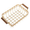 Luxe Metalen Draadmand – Goud met Houten Basis