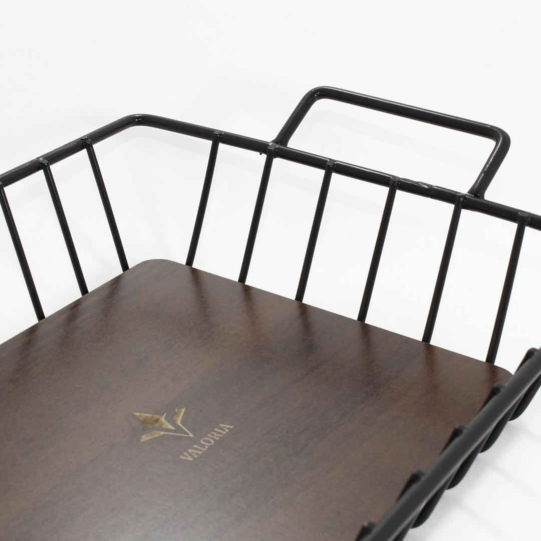 Metalen Draad Fruitmand Valoria – Rechthoekig Zwart