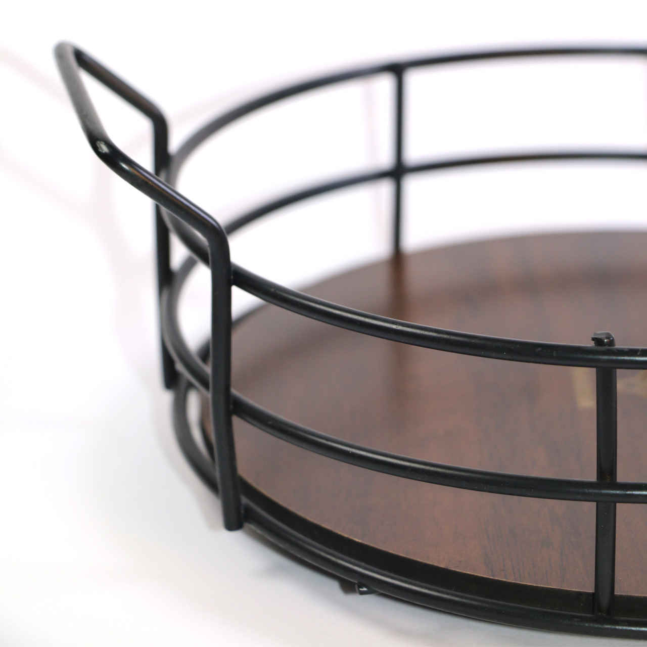 Metalen Draad Mand met Afneembare Houten Basis