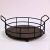 Metalen Draad Mand met Afneembare Houten Basis