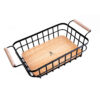 Metalen Draadmand met Houten Handvat & Basis