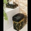 Plastic Prullenbak & Tissuedoos Set – Marmer Ontwerp
