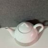 Porseleinen Theepot voor Serveren – Zilveren Griekse Sleutel Design No1
