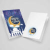 Ramadan Mubarak Wenskaart – Halve Maan Design – Blauw