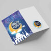 Ramadan Mubarak Wenskaart – Halve Maan Design – Blauw