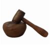 Houten Notenkraker Set – Handgemaakte Kom & Hamer