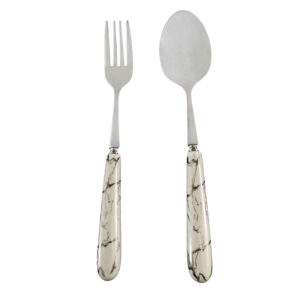 Lepel- en Vorkbestekset met Keramisch Handvat – Model Marble