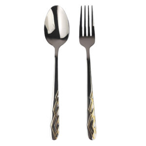 Lepel- en Vorkbestekset, Gouden Design 12-delig – Model Linear