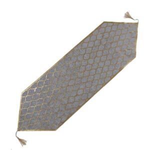 Tafelloper van Leer & Fluweel – Grijs Diamantontwerp