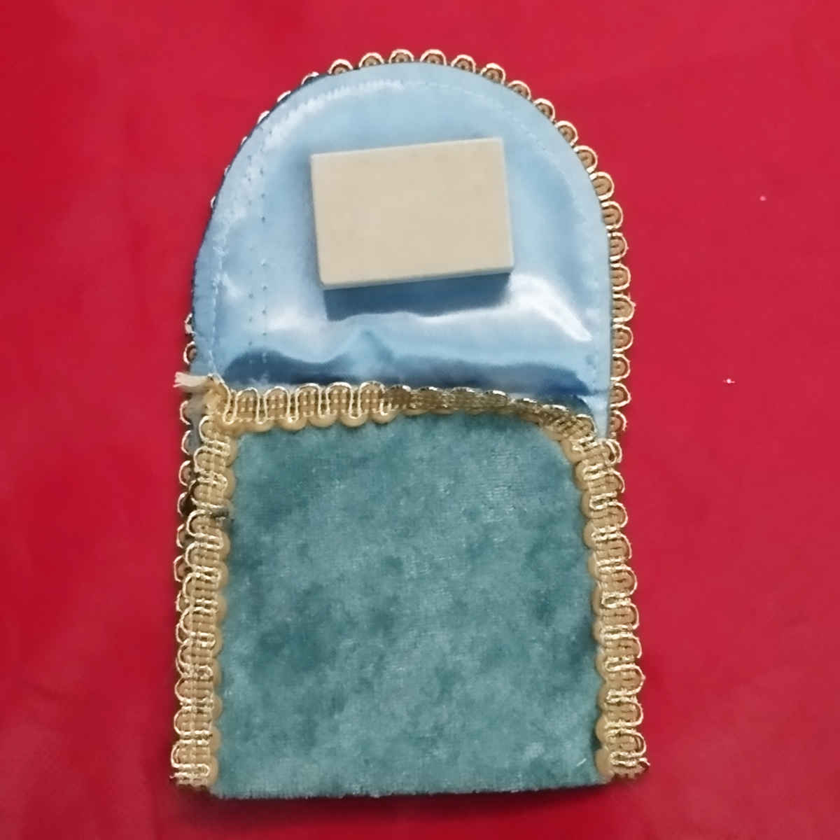 Fluwelen Reisgebedskleed – Blauw Sajada Zakformaat