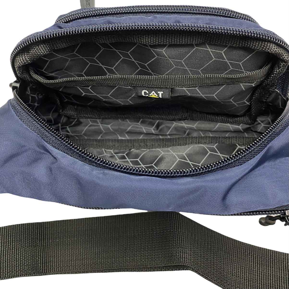 Caterpillar Canvas Heuptas met 4 Vakken – Navy Blauw