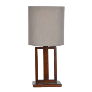 Accent Houten Tafellamp met Fluwelen Kap Tabandeh