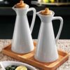 Witte Keramische Olie Dispenser – 800 ml Capaciteit