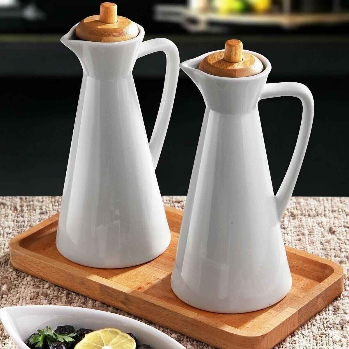 Witte Keramische Olie Dispenser – 800 ml Capaciteit