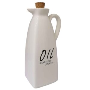 Witte Keramische Olie Dispenser met Deksel