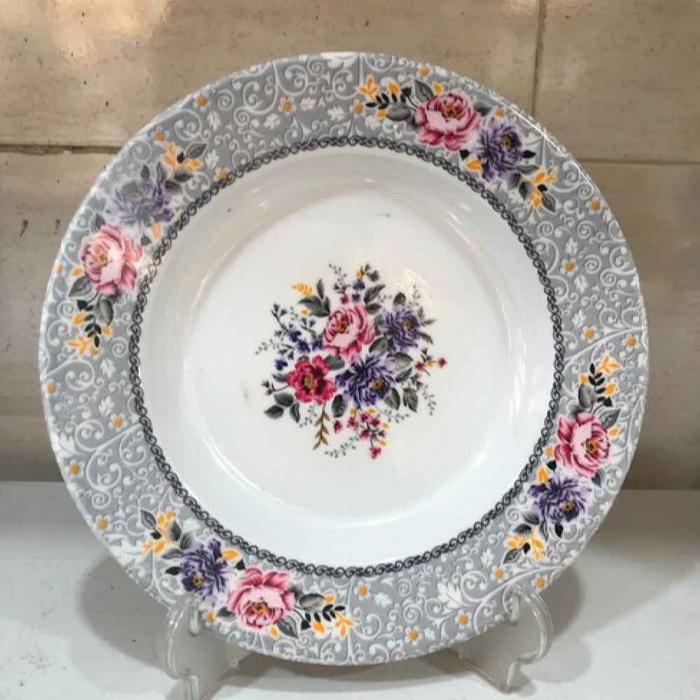 Witte Melamine Bordenset – Bloemontwerp Vaatwasserbestendig