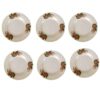 Witte Melamine Bordenset – Bloemmotief (Set van 6)