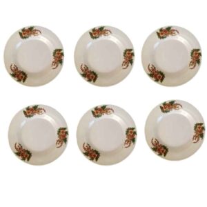 Witte Melamine Bordenset – Bloemmotief (Set van 6)