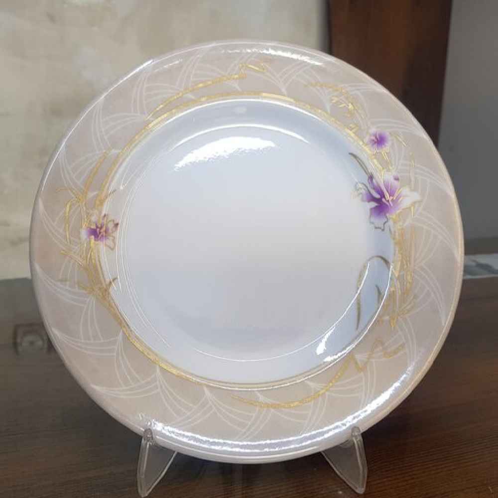 Witte Melamine Bordenset – Azaleabloem Model