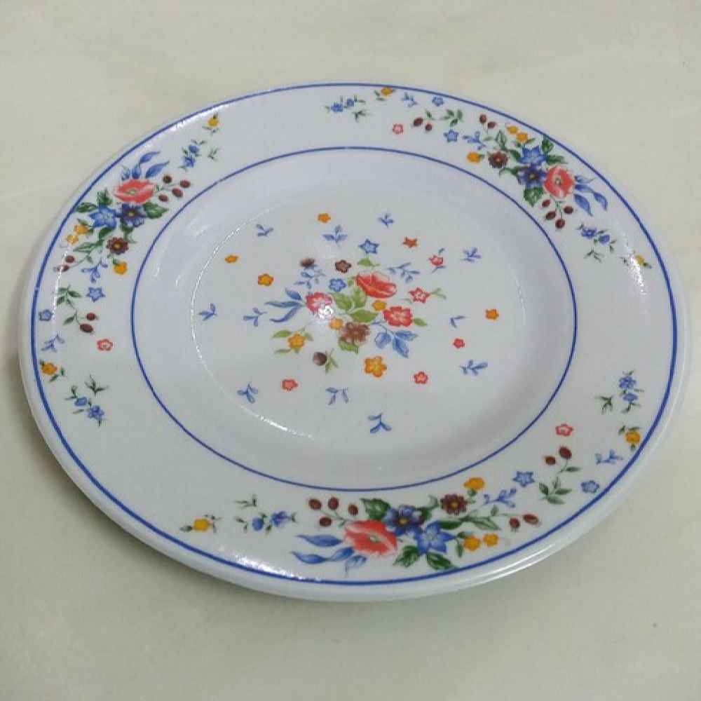 Witte Melamine Bordenset – Victoriabloem Model