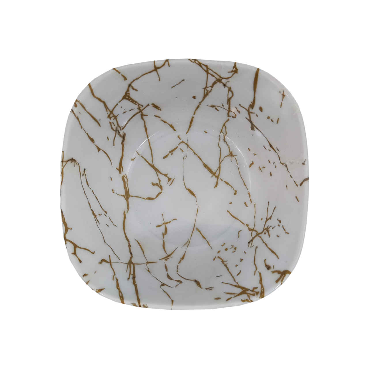 Witte Melamine Kommenset – Vierkant Marmer (Set van 6)