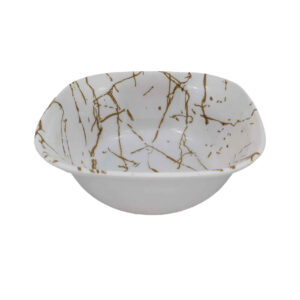 Witte Melamine Kommenset – Vierkant Marmer (Set van 6)