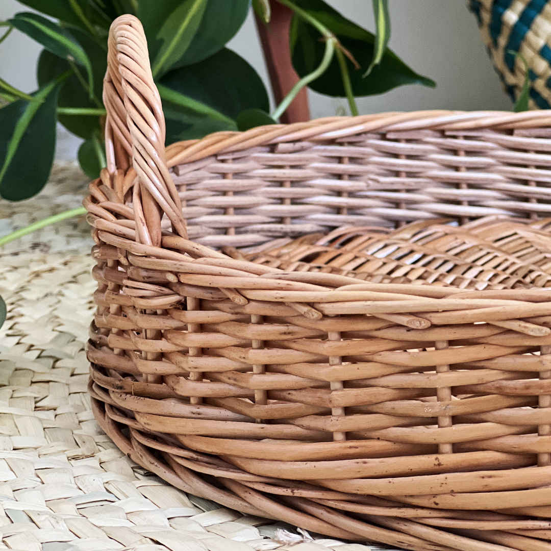 Rustieke Rotan Mand – Handgeweven Natuurlijk Decor