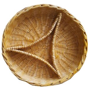 Natuurlijke Rotan Mand Handgeweven met Vier Compartimenten